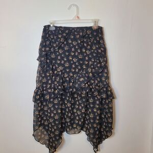 Just Polly Ditzy Floral Kerchief Skirt Size Medium